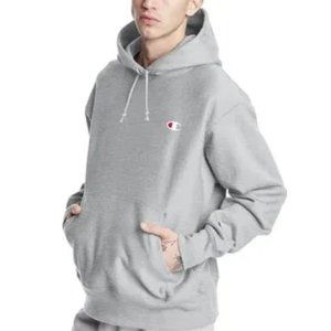 Champion Small Reverse Weave Hoodie Grey Mens